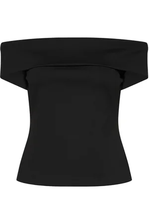 MANGO Off-Shoulder Top Tops T-shirts & Tops Short-sleeved Black