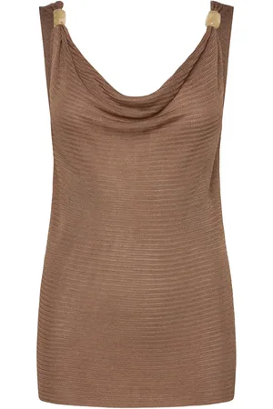 Twist & tango Didem Knitted Singlet Tops T-shirts & Tops Sleeveless Brown
