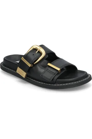 Steve Madden Arch-E Slides Shoes Sandals Flat Sandals Black