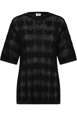 Twist & tango Uma Crochet Tee Tops T-shirts & Tops Short-sleeved Black