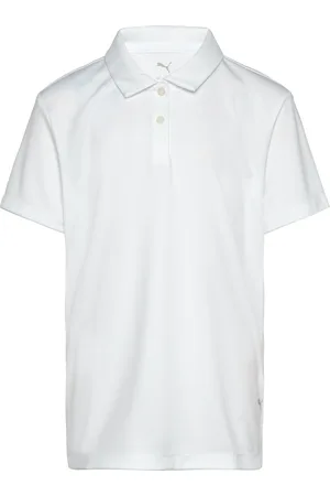 PUMA Girls Pure Ss Polo Sport T-shirts Polo Shirts Short-sleeved Polo Shirts White