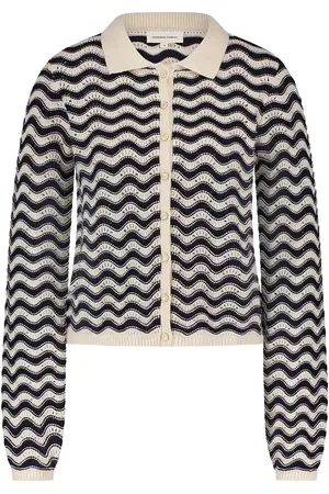 Fabienne Chapot Caro Crochet Cardigan Long Sleeve Tops Knitwear Cardigans Beige