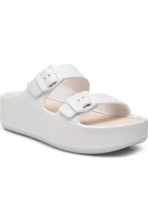 LEMON JELLY Fenix Pearl Metal Shoes Sandals Flat Sandals White