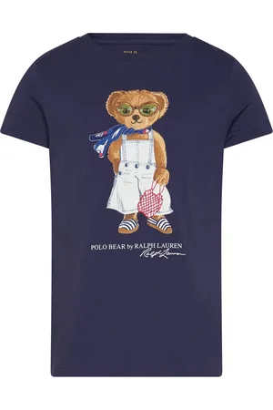 Ralph Lauren Polo Bear Cotton Jersey Tee Tops T-Kortærmet Skjorte Navy
