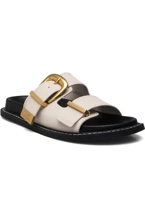 Steve Madden Arch-E Slides Shoes Sandals Flat Sandals Cream