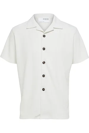 SELECTED Slhloose-Plisse Resort Ss Shirt Ex Tops Shirts Short-sleeved White