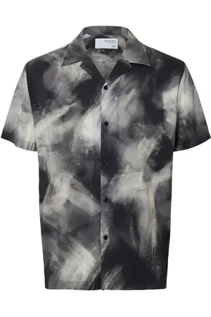SELECTED Slhreg-Air Shirt Ss Mix Tops Shirts Short-sleeved Multi/patterned