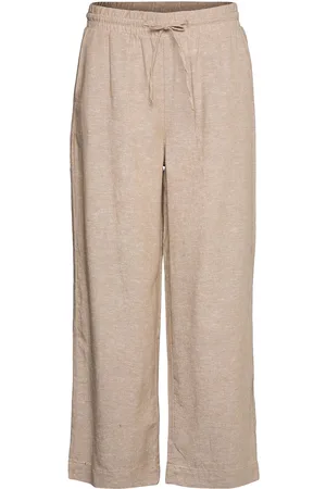Freequent Fqlava-Ankle-Pa Bottoms Trousers Wide Leg Beige