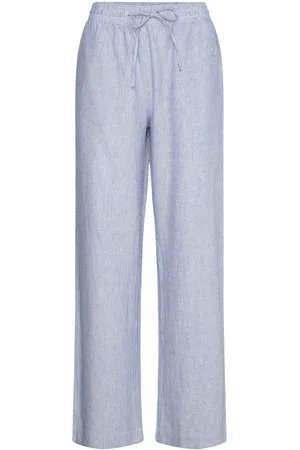 Freequent Fqlava-Pant Bottoms Trousers Linen Trousers Blue