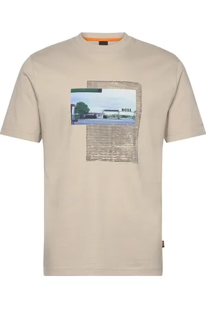 HUGO BOSS Te_Ontheway Tops T-Kortærmet Skjorte Beige