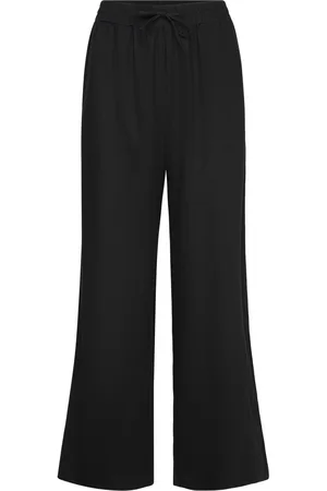 Freequent Fqlava-Pant Bottoms Trousers Linen Trousers Black