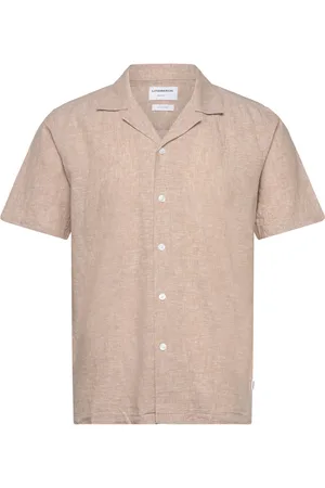 Lindbergh Casual Linen Blend Resort S/S Tops Shirts Short-sleeved Beige