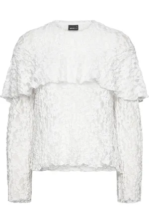 Gina Tricot Boho Lace Top Tops Blouses Long-sleeved White