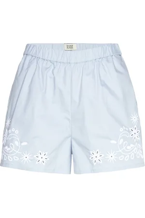 Scotch&Soda Placed Broderie High-Rise Shorts Bottoms Shorts Casual Shorts Blue