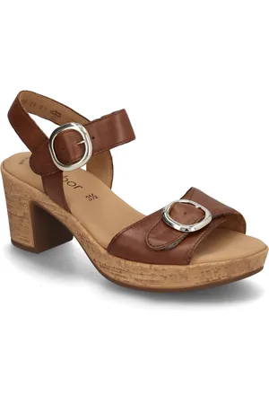 Gabor Ankle-Strap Sandal Sandal Med Hæl Brown