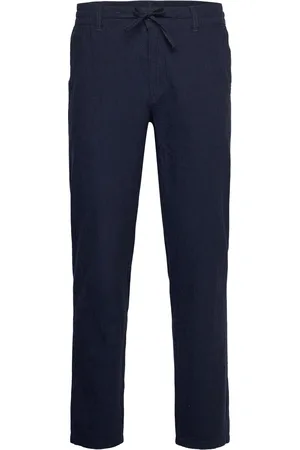 Lindbergh Linen Pants Bottoms Trousers Linen Trousers Navy