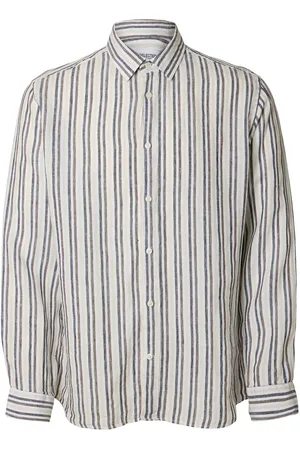 SELECTED Slhregkylian Mix Ls Shirt Tops Shirts Linen Shirts Multi/patterned