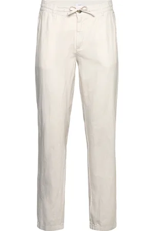 Lindbergh Linen Pants Bottoms Trousers Linen Trousers Cream