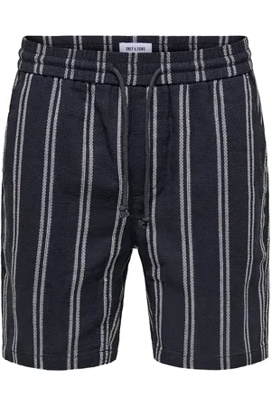 Only & Sons Onstrev Life Reg Struc Stripe Shorts Bottoms Shorts Black