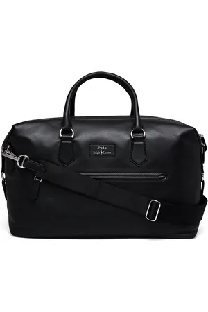 Ralph Lauren Smooth Leather Duffel Designers Weekend & Gym Bags Black