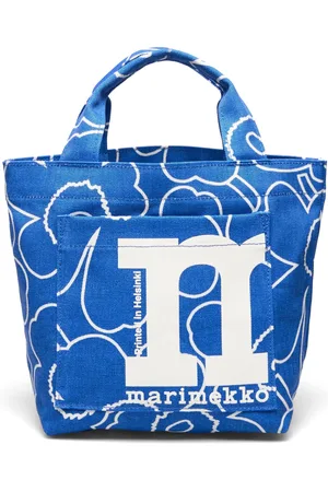 Marimekko Mono Mini Tote Piirto Unikko Bags Top Handle Bags Blue