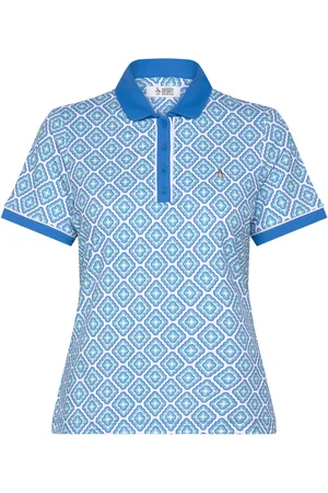 Original Penguin Cap Sleeve Printed Polo Sport Women Sport Clothing Sports Tops & T-Skjorte Blue