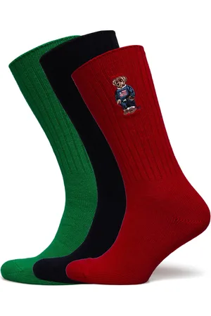 Ralph Lauren Polo Bear Crew 3-Sock Gift Set Underwear Socks Regular Socks Red