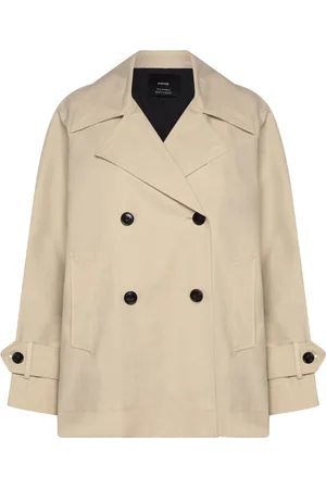 MANGO Short Double-Breasted Trench Coat Trenchcoat Frakke Beige