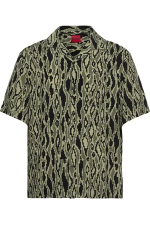 HUGO BOSS Espino Designers Shirts Short-sleeved Shirts Green