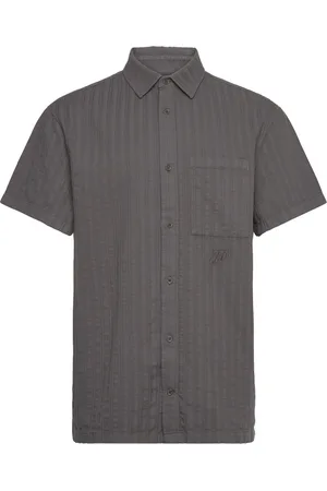 HAN Kjøbenhavn Relaxed Striped Shirt Ss Designers Shirts Short-sleeved Shirts Grey