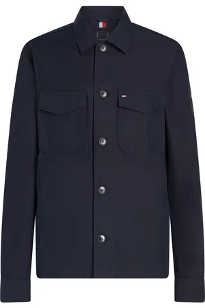 Tommy Hilfiger Cotton Nylon Shirt Jacket Tops Overshirts Navy