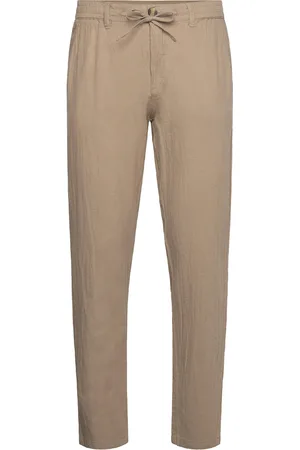 Lindbergh Linen Pants Bottoms Trousers Linen Trousers Beige