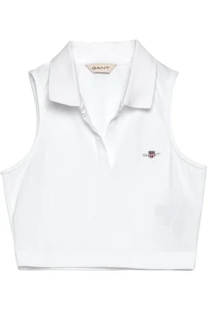 GANT Slim Pique Top Tops T-shirts Sleeveless White