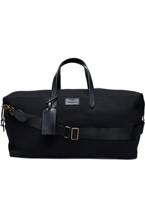 Ralph Lauren Leather-Trim Canvas Duffel Bags Weekend & Gym Bags Black