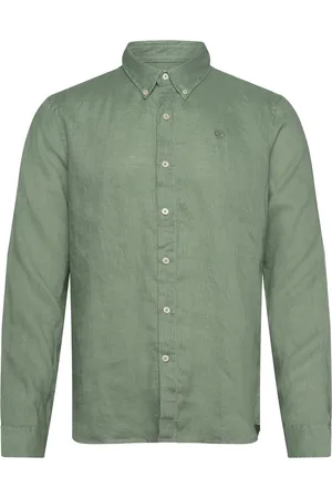 Timberland Linen Shirt Tops Shirts Casual Green