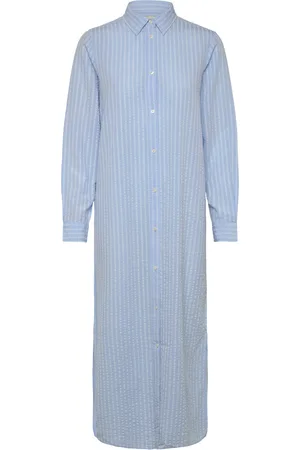 GANT Rel Tonal Striped Seersucker Dress Knælang Kjole Blue