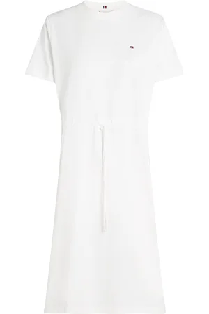Tommy Hilfiger Hilfiger Tee Dress Knælang Kjole White