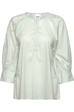 DAY Birger et Mikkelsen Porter - Clean Cotton Stretch Tops Blouses Long-sleeved Green