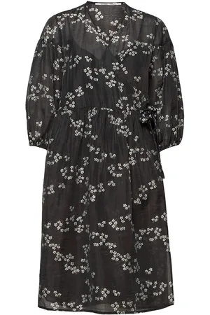Second Female Davida Wrap Dress Knælang Kjole Black