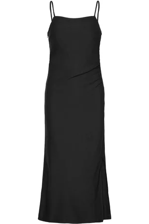 Y.A.S Atlanta Sl Midi Dress S. Knælang Kjole Black