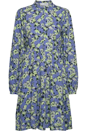 SELECTED Slfjana Ls Short Shirt Dress B Kort Kjole Blue