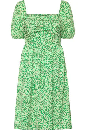 French Connection Cadie Verona Sq Nk Uk Len Dres Knælang Kjole Green