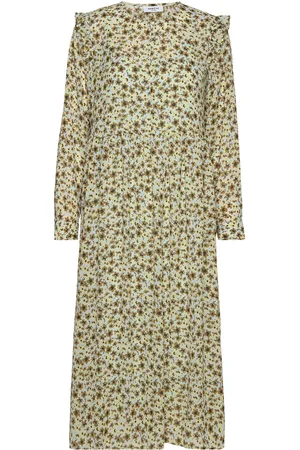 MSCH Mschadalia Rikkelie Dress Aop Knælang Kjole Green