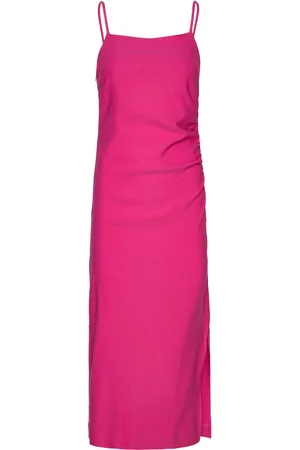 Y.A.S Atlanta Sl Midi Dress S. Knælang Kjole Pink