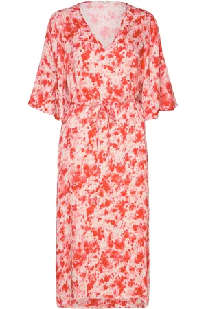 Second Female Papaveri Ss Dress Knælang Kjole Red