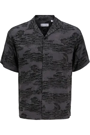JACK & JONES Jjjeff Aop Resort Shirt Ss Tops Shirts Short-sleeved Shirts Black Jack & J S