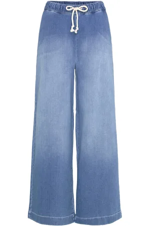 Pulz jeans Pzraven Hw Pant Bottoms Trousers Wide Leg Blue