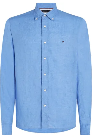 Tommy Hilfiger Pigment Dyed Li Solid Rf Shirt Tops Shirts Casual Blue