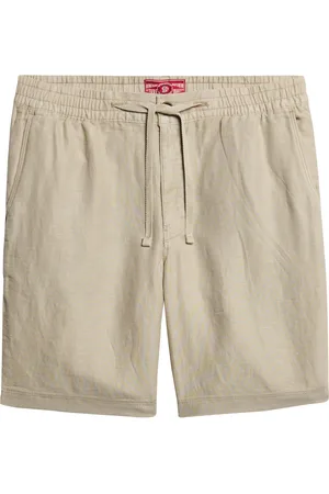 Superdry Merchant Linen Short Bottoms Shorts Linen Shorts Beige