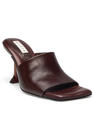 Miista Miri Brown Mules Sandals Designers Heels Heeled Sandals Brown
